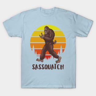 Sassquatch - Badass With An Attitude To Match  - White T-Shirt